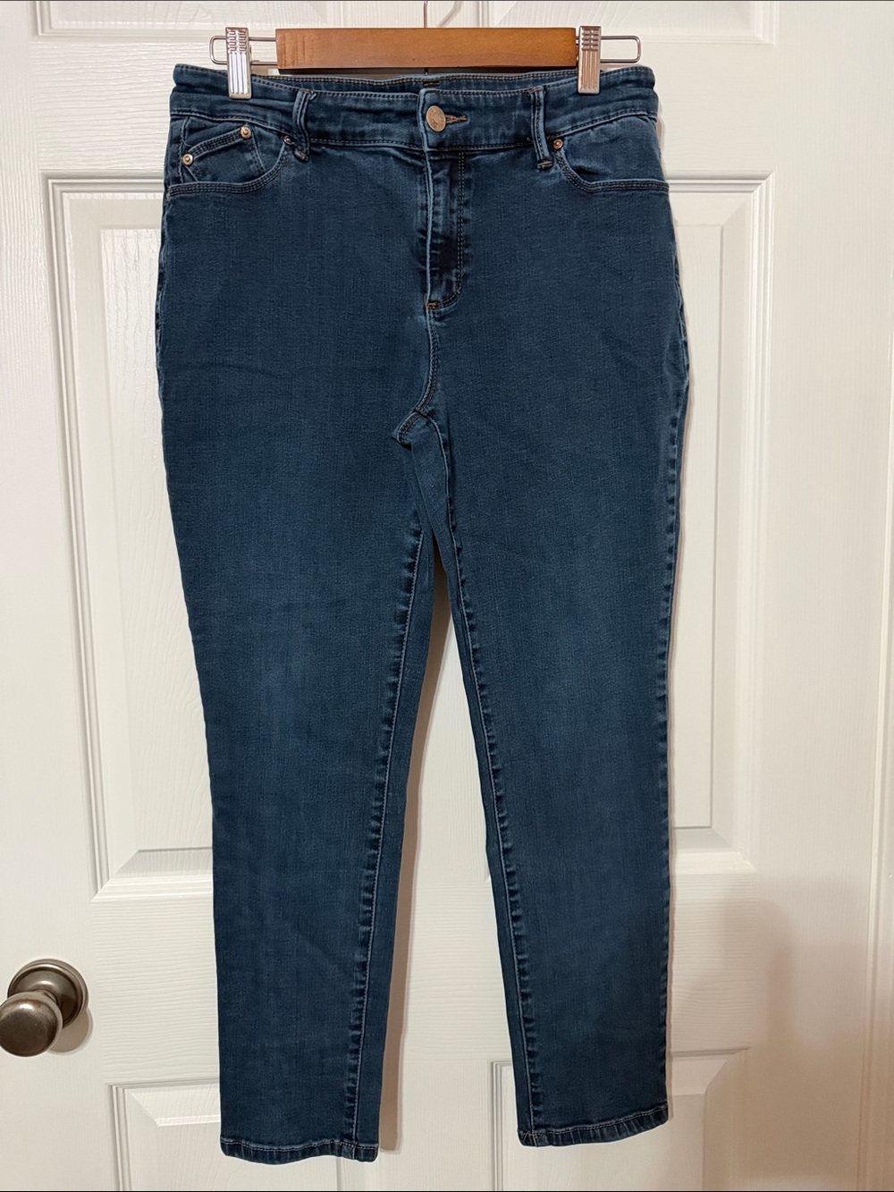 Chico's Platinum High-Rise Skinny Jeans in Dark Blue